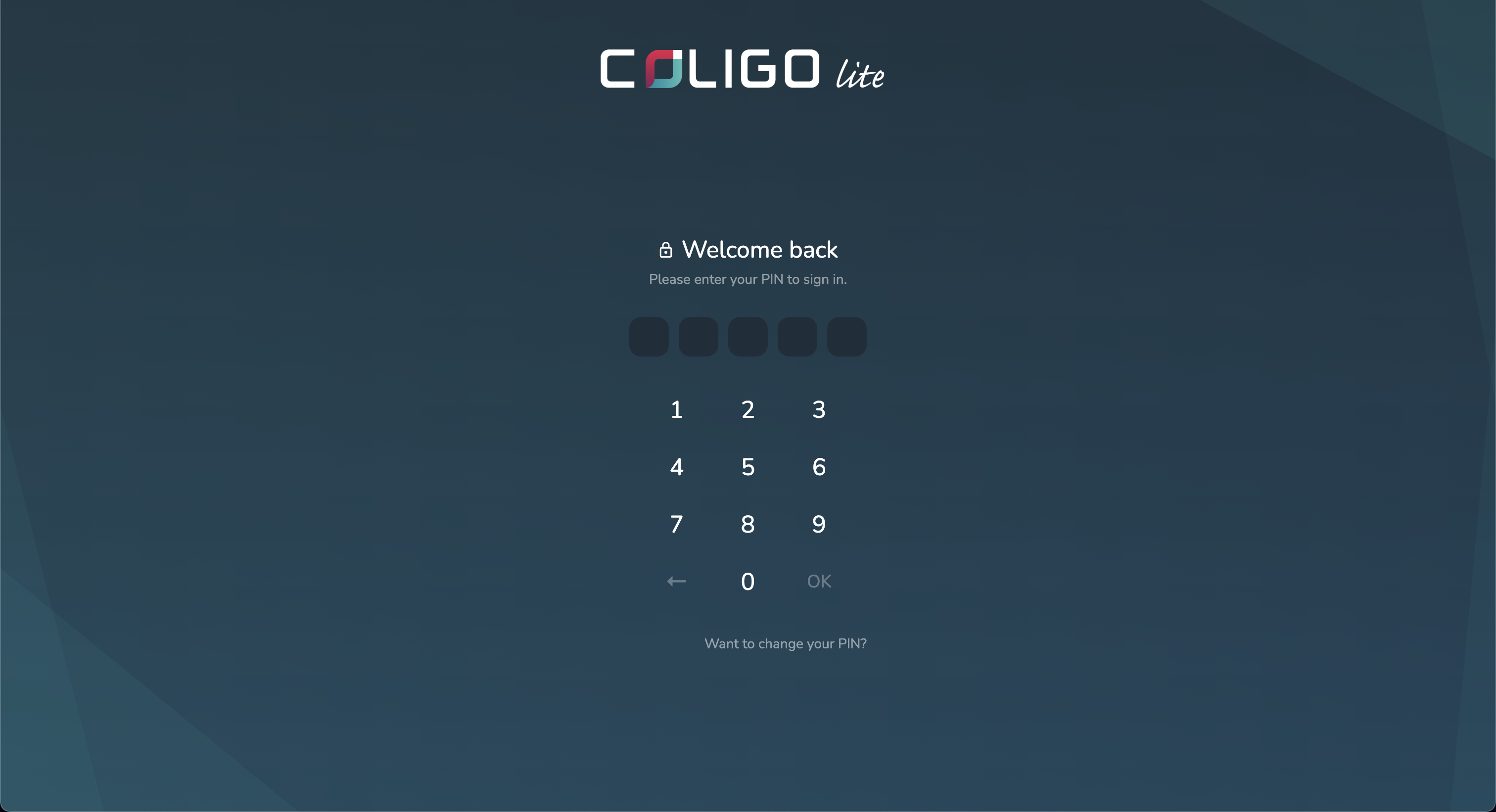 Authentication screen